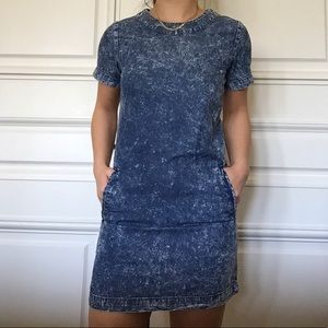 Petite blue denim dress